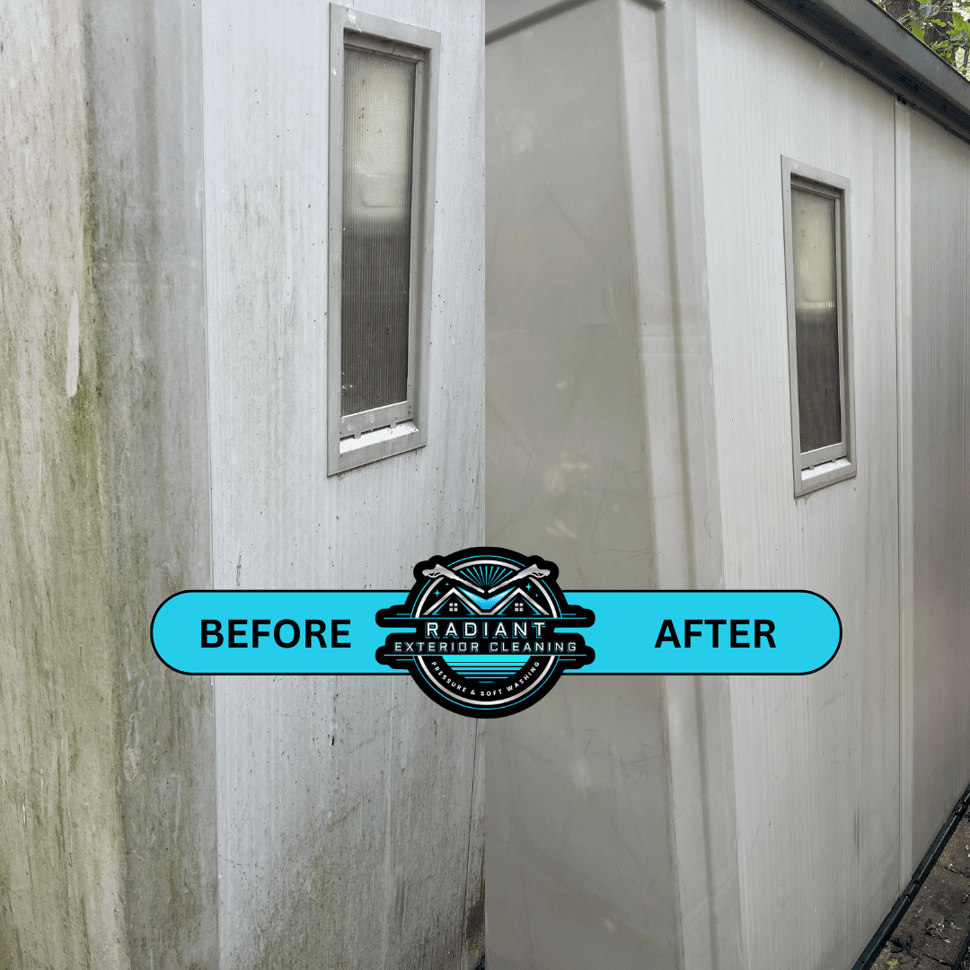 Shed washing before and after